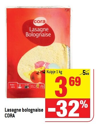 Promotions Lasagne bolognaise cora - Produit maison - Match - Valide de 15/11/2017 à 21/11/2017 chez Match