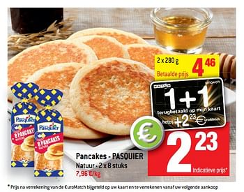 Promoties Pancakes pasquier - Brioche pasquier - Geldig van 15/11/2017 tot 21/11/2017 bij Match