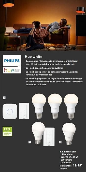 Promotions Ampoule led hue white - Philips - Valide de 15/11/2017 à 20/11/2017 chez Gamma