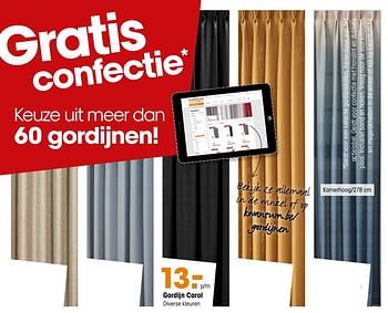 Promoties Gordijn carol - Huismerk - Kwantum - Geldig van 13/11/2017 tot 26/11/2017 bij Kwantum