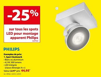 Promotions Philips spots clockwork - Philips - Valide de 15/11/2017 à 20/11/2017 chez Gamma