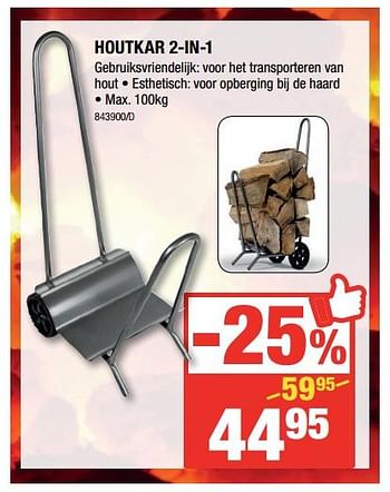 Promoties Houtkar 2-in-1 - Huismerk - HandyHome - Geldig van 09/11/2017 tot 26/11/2017 bij HandyHome