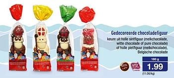 Promoties Gedecoreerde chocoladefiguur - Huismerk - Aldi - Geldig van 15/11/2017 tot 21/11/2017 bij Aldi