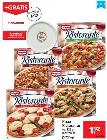Promotions Dr. oetker pizza ristorante - Dr. Oetker - Valide de 10/11/2017 à 29/11/2017 chez Makro
