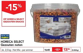 Promotions Horeca select gezouten noten - Produit maison - Makro - Valide de 10/11/2017 à 29/11/2017 chez Makro