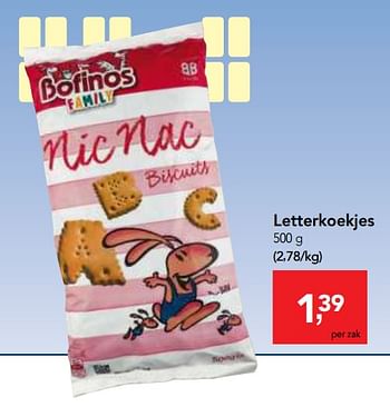 Promoties Letterkoekjes - Bofinos Family - Geldig van 10/11/2017 tot 29/11/2017 bij Makro