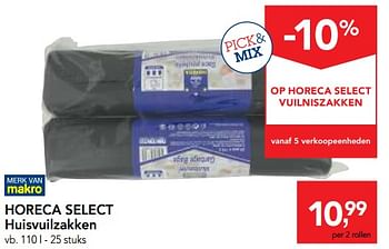 Promoties Horeca select huisvuilzakken - Huismerk - Makro - Geldig van 10/11/2017 tot 29/11/2017 bij Makro