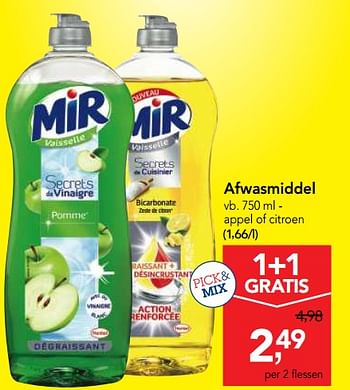 Promoties Mir afwasmiddel - Mir - Geldig van 10/11/2017 tot 29/11/2017 bij Makro