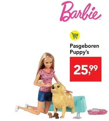 Promotions Barbie pasgeboren puppy;s - Mattel - Valide de 10/11/2017 à 29/11/2017 chez Makro