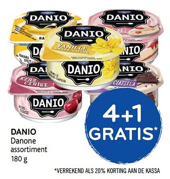 Promoties Danio danone 4+1 gratis - Danone - Geldig van 15/11/2017 tot 28/11/2017 bij Alvo