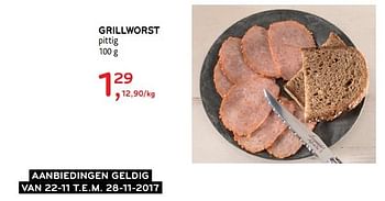 Promoties Grillworst pittig - Huismerk - Alvo - Geldig van 22/11/2017 tot 28/11/2017 bij Alvo