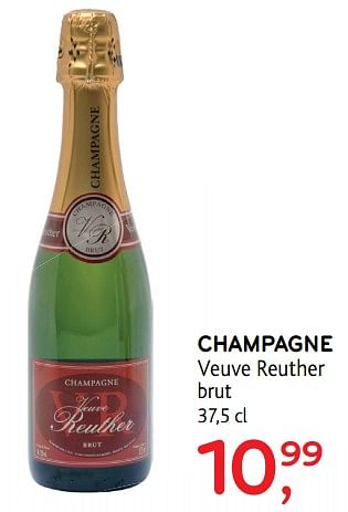Promoties Champagne veuve reuther brut - Champagne - Geldig van 15/11/2017 tot 28/11/2017 bij Alvo