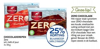 Promoties Chocoladerepen 25% korting bij aankoop van 2 pakken - Cote D'Or - Geldig van 15/11/2017 tot 28/11/2017 bij Alvo