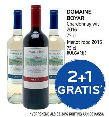 Promoties Domaine boyar chardonnay wit 2016 - Witte wijnen - Geldig van 15/11/2017 tot 28/11/2017 bij Alvo