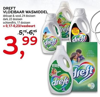 Promoties Dreft vloeibaar wasmiddel - Dreft - Geldig van 08/11/2017 tot 21/11/2017 bij C&B