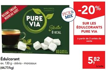 Promotions Édulcorant stévia - Pure Via - Valide de 10/11/2017 à 29/11/2017 chez Makro