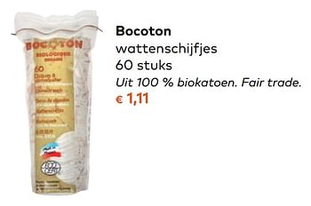 Promoties Bocoton wattenschijfjes - Bocoton - Geldig van 08/11/2017 tot 05/12/2017 bij Bioplanet