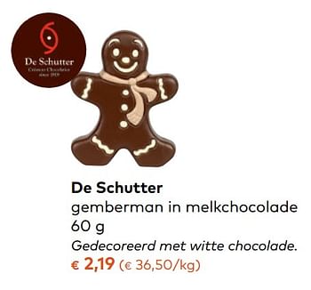 Promoties De schutter gemberman in melkchocolade - De Schutter - Geldig van 08/11/2017 tot 05/12/2017 bij Bioplanet