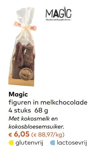 Promoties Magic figuren in melkchocolade - magic - Geldig van 08/11/2017 tot 05/12/2017 bij Bioplanet