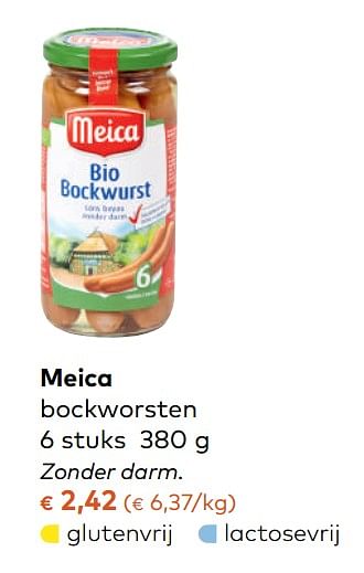 Promoties Meica bockworsten - Meica - Geldig van 08/11/2017 tot 05/12/2017 bij Bioplanet
