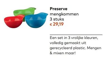 Promoties Preserve mengkommen - Preserve - Geldig van 08/11/2017 tot 05/12/2017 bij Bioplanet