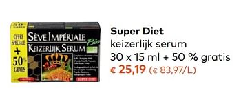 Promoties Super diet keizerlijk serum - Super Diet - Geldig van 08/11/2017 tot 05/12/2017 bij Bioplanet