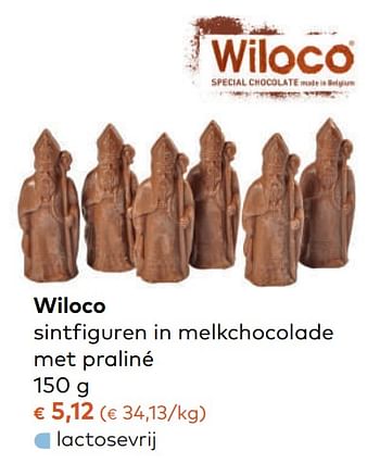 Promoties Wiloco sintfiguren in melkchocolade met praliné - Wiloco - Geldig van 08/11/2017 tot 05/12/2017 bij Bioplanet