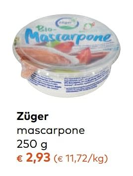 Promotions Züger mascarpone - Zuger - Valide de 08/11/2017 à 05/12/2017 chez Bioplanet