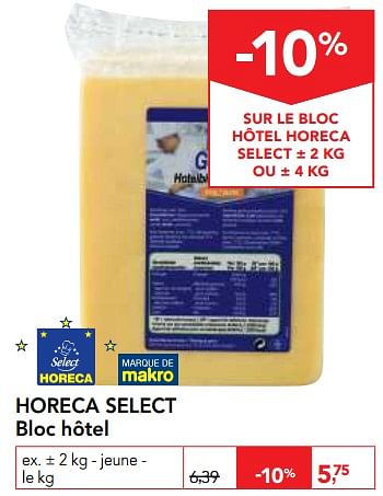 Promotions Horeca select bloc hôtel - Produit maison - Makro - Valide de 10/11/2017 à 29/11/2017 chez Makro