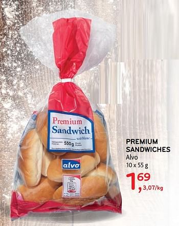 Promoties Premium sandwiches - Huismerk - Alvo - Geldig van 15/11/2017 tot 28/11/2017 bij Alvo