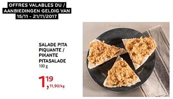 Promoties Salade pita piquante - pikante pitasalade - Huismerk - Alvo - Geldig van 15/11/2017 tot 21/11/2017 bij Alvo