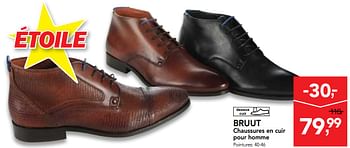 Promotions Chaussures en cuir pour homme - Bruut - Valide de 10/11/2017 à 29/11/2017 chez Makro