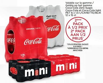 Promotions Valable sur la gamme - geldig op het gamma coca-cola zero sugar, coca-cola et coca-cola light - Coca Cola - Valide de 15/11/2017 à 28/11/2017 chez Alvo