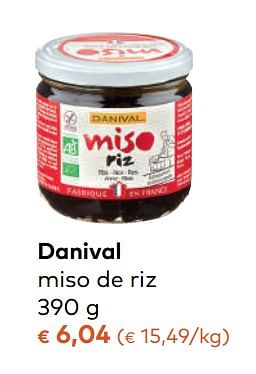 Promotions Danival miso de riz - Danival - Valide de 08/11/2017 à 05/12/2017 chez Bioplanet