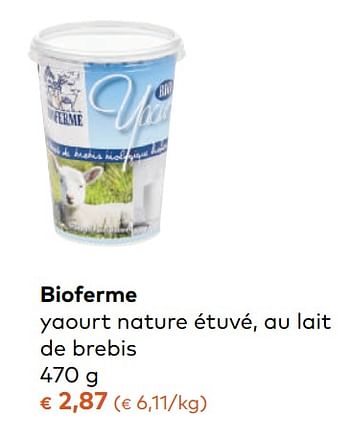 Promotions Bioferme yaourt nature étuvé, au lait de brebis - Bioferme - Valide de 08/11/2017 à 05/12/2017 chez Bioplanet