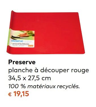 Promotions Preserve planche à découper rouge - Preserve - Valide de 08/11/2017 à 05/12/2017 chez Bioplanet