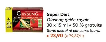 Promotions Super diet ginseng gelée royale - Super Diet - Valide de 08/11/2017 à 05/12/2017 chez Bioplanet