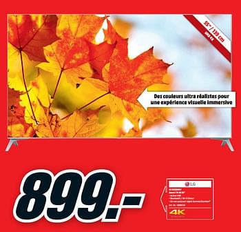 Promotions Lg 55sj800v smart tv 4k 55 - LG - Valide de 13/11/2017 à 19/11/2017 chez Media Markt