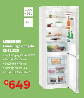 Promotions Liebherr combi frigo-congélo cn431320 - Liebherr - Valide de 13/11/2017 à 30/11/2017 chez Exellent