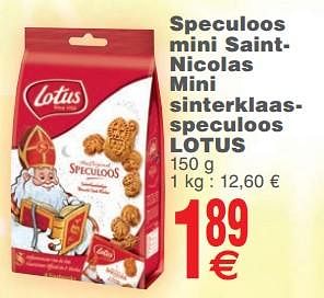 Promoties Speculoos mini saintnicolas mini sinterklaasspeculoos lotus - Lotus Bakeries - Geldig van 14/11/2017 tot 20/11/2017 bij Cora