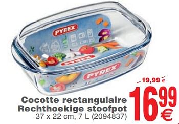 Promotions Cocotte rectangulaire rechthoekige stoofpot - Pyrex - Valide de 14/11/2017 à 27/11/2017 chez Cora