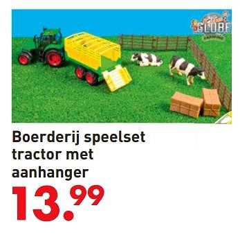 Promoties Boerderij speelset tractor met aanhanger - Kids GLOBE - Geldig van 05/10/2017 tot 06/12/2017 bij Unikamp