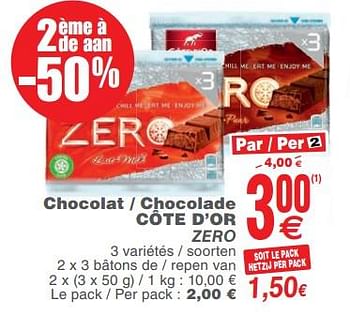 Promotions Chocolat - chocolade c - Cote D'Or - Valide de 14/11/2017 à 20/11/2017 chez Cora