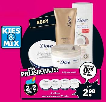 Promoties 4 x dove voedende crème - Dove - Geldig van 14/11/2017 tot 26/11/2017 bij Kruidvat