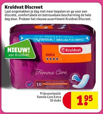 Promoties Femme care extra - Huismerk - Kruidvat - Geldig van 14/11/2017 tot 26/11/2017 bij Kruidvat