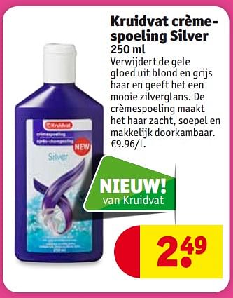Promoties Kruidvat crèmespoeling silver - Huismerk - Kruidvat - Geldig van 14/11/2017 tot 26/11/2017 bij Kruidvat