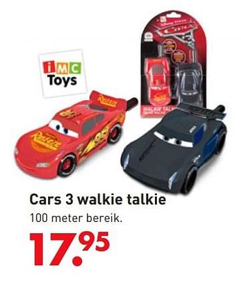 Promoties Cars 3 walkie talkie - IMC Toys - Geldig van 05/10/2017 tot 06/12/2017 bij Unikamp