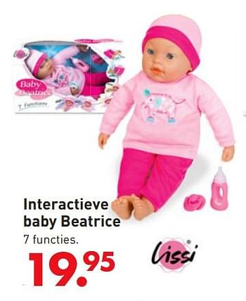 Promoties Interactieve baby beatrice - Lissi Dolls - Geldig van 05/10/2017 tot 06/12/2017 bij Unikamp