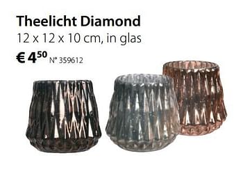 Promoties Theelicht diamond - Huismerk - Unikamp - Geldig van 06/11/2017 tot 03/12/2017 bij Unikamp