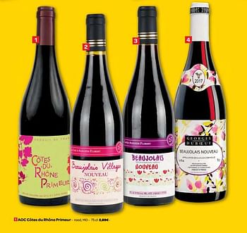 Promotions Aoc côtes du rhône primeur - Vins rouges - Valide de 15/11/2017 à 20/11/2017 chez Carrefour